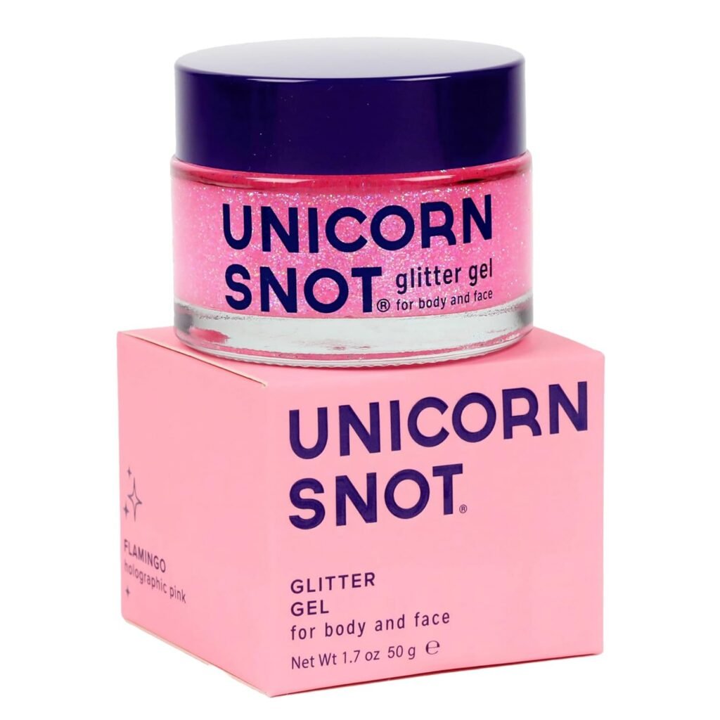 UNICORN SNOT Holographic Face Glitter & Body Glitter Gel | Holiday Glitter Makeup: Stocking Stuffers & Christmas Gift | Hair Glitter, Vegan & Cruelty Free, 1.7 oz Pink Glitter (Flamingo)