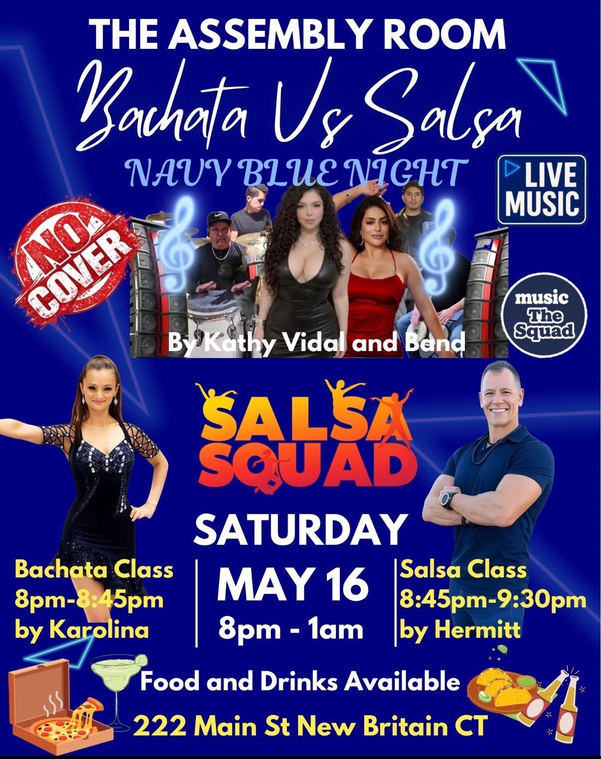 Bachata Vs Salsa Navy Blue Night